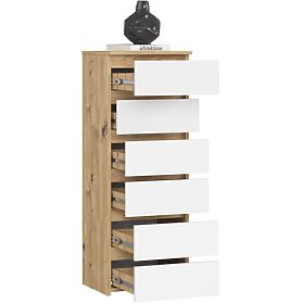 COMODĂ CL6 PK STEJAR ARTISAN / ALB