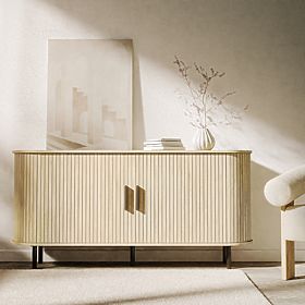 Comodă Gliss, rotunjită, lamele, stejar deschis, lectus