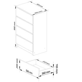 COMODĂ K 60 cm 4 SERTARE PK ARIN
