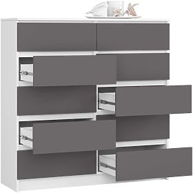 COMODĂ K120 10SZ CLP PK ALBĂ / GRI