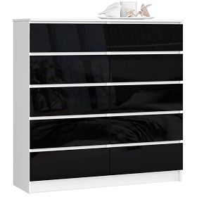 COMODĂ K120 10SZ CLP PK NEGRU LUCIOASĂ