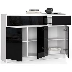 COMODĂ K140 3D 3SZ CLP PK NEGRU LUCIOASĂ