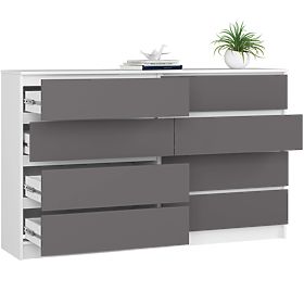 COMODĂ K160 8SZ CLP PK ALB / GRI