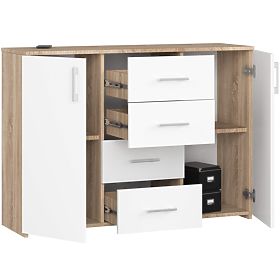 COMODĂ K45 PK STEJAR SONOMA / ALB