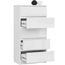 COMODĂ K60 5SZ CLP PK ALB LUCIOASĂ