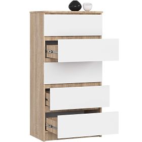 COMODĂ K60 5SZ CLP PK STEJAR SONOMA / ALB