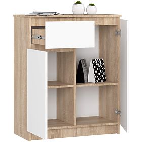 COMODĂ K80 2D 1SZ CLP PK STEJAR SONOMA / ALB