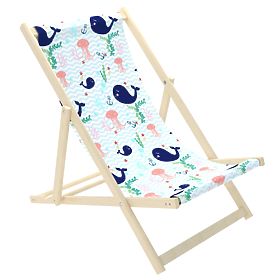 Scaun de plaja pentru copii Balene si meduze, Chill Outdoor