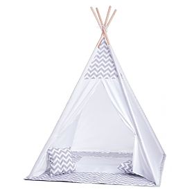 Cort tipi pentru copii gri-alb, Woodyland Woody