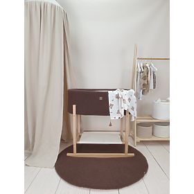 Coșul lui Moise Teddy cu bază din lemn - maro