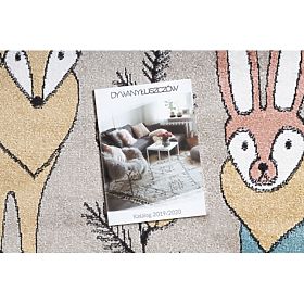 Covor FUN Forester pentru copii, animale, pădure bej