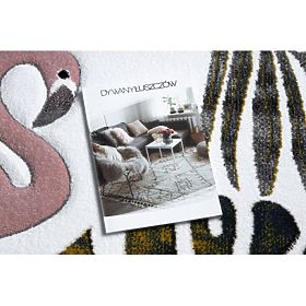 Covor GRĂDINĂ, FLAMINGO, FRUNZE DE MONSTERA, crem, F.H.Kabis