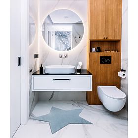 Covor lavabil SHAPE 3148 Stea Shaggy - albastru pluşat, antiderapant, F.H.Kabis