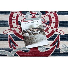 Covor modern pentru copii TOYS 75324 KOTVA, formă neregulată, crem, turcoaz, albastru închis