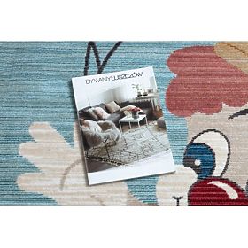 Covor modern pentru copii TOYS 75328 CLOWN, formă neregulată, albastru, turcoaz, roșu fucsia, F.H.Kabis