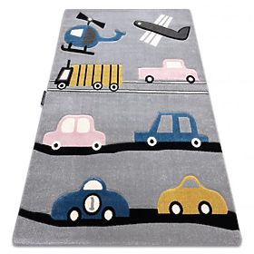Covor PETIT TOYS JUCĂRII MAȘINI gri