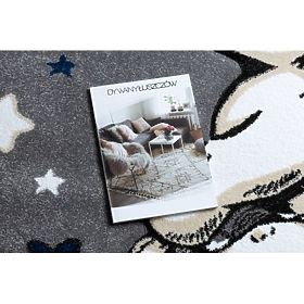 Covor rotund PETIT ELEFĂNȚEL, STELE, gri