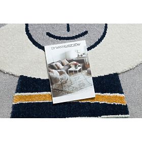 Covor YOYO GD50 gri/alb - Ursuleț pentru copii, structural, senzorial cu ciucuri, F.H.Kabis