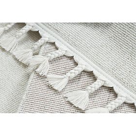 Covor YOYO GD80 alb / gri - Tigru pentru copii, structural, senzorial cu franjuri