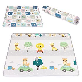 Covoraș educațional din spumă, reversibil, rulabil cu alfabet ECOTOYS pentru copii