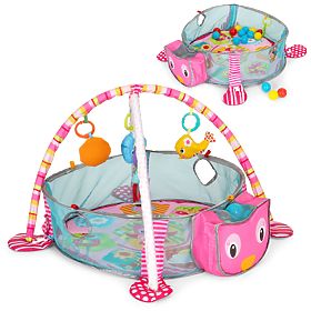 Covoraș educativ mare 3 în 1 cu țarc și 30 de mingi 0+ ECOTOYS