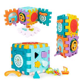 Cub educativ interactiv cu sortare și sunete 6 în 1, HUANGER