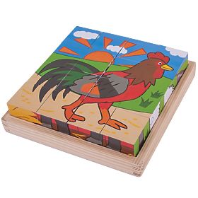 Cuburi cu imagini fermă Bigjigs Toys