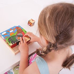 Cuburi cu imagini fermă Bigjigs Toys