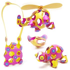 Cuburi magnetice Clixo Crew pack, Roz-Galben