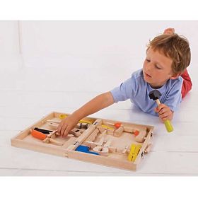 Cutie de scule din lemn Bigjigs Toys