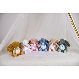 Cutie muzicală cu proiecție Iepuraș alb Doudou