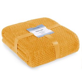 Cuvertură SHLEEPY portocalie cu model jacquard stil clasic 170x210