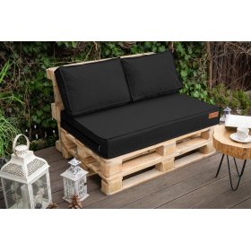 Set de perne pentru mobilier cu paleti - Negru, FLUMI