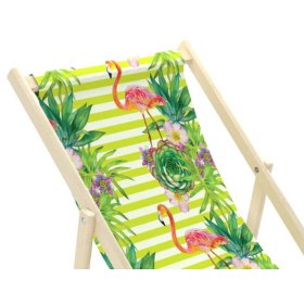 Scaun de plaja pentru copii Flamingo si flori tropicale
