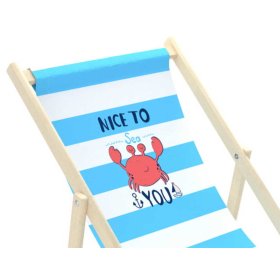 Scaun de plaja pentru copii Krab - albastru-alb