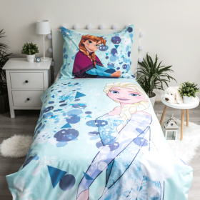 Lenjerie de pat cu efect luminos Frozen 140 x 200 cm + 70 x 90 cm, Sweet Home, Frozen
