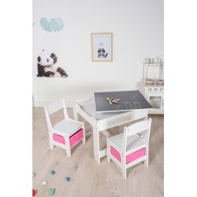 Masa pentru copii Ourbaby cu scaune cu box roz, SENDA
