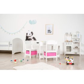 Masa pentru copii Ourbaby cu scaune cu box roz, SENDA