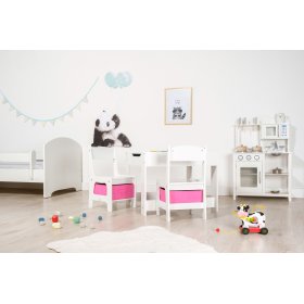 Masa pentru copii Ourbaby cu scaune cu box roz