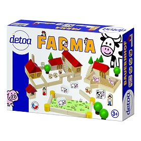 Detoa Set de construcție din lemn Fermă 100 de piese