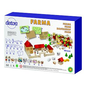 Detoa Set de construcție din lemn Fermă 100 de piese
