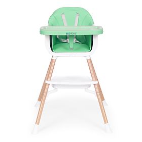 Scaun înalt pentru copii 2 în 1 verde ECOTOYS