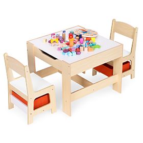 Set mobilier pentru copii masă + 2 scaune cu tablă ECOTOYS, EcoToys