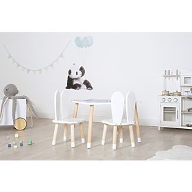 Masă pentru copii cu scaune - Urechi- alb, Ourbaby®