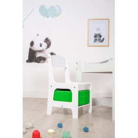 Masă pentru copii cu scaune și cutii depozitare în verde și albastru - Ourbaby