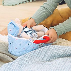 Doudou Jolijou Păpușă în geantă albastră de transport 20 cm, Doudou Jolijou Paris