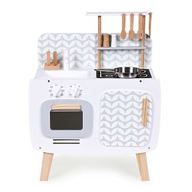 Bucătărie din lemn pentru copii, arzătoare pentru cuptor retro, chiuvetă, accesorii de bucătărie ECO, EcoToys