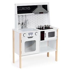 Bucătărie din lemn pentru copii + sunete și lumini ECOTOYS, EcoToys