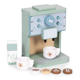 Set cafetieră barista pentru copii din lemn, 8 piese, ECOTOYS, EcoToys