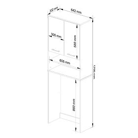 Dulap de baie FIN deasupra mașinii de spălat - alb-cappuccino lucios - 2 uși